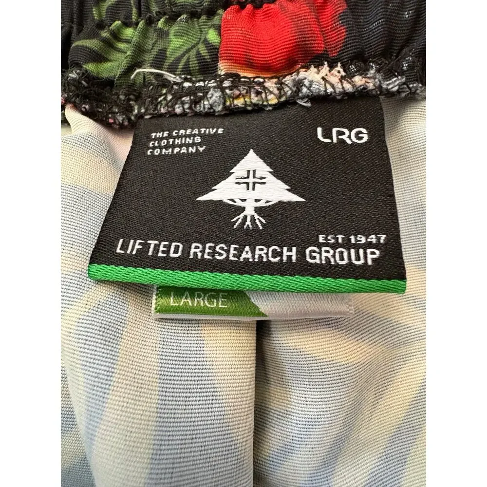 LRG Lifted Research Group Tropical Skull Hula Girl Board Shorts Size Large